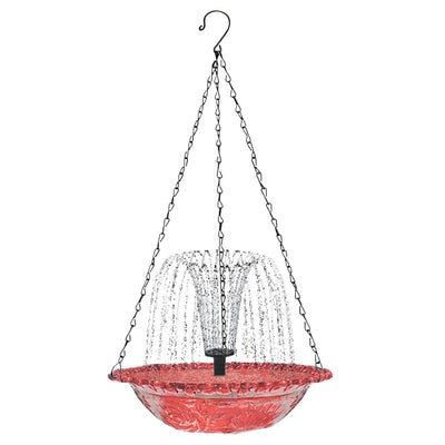 Fontaine Solaire Cascade Suspendue Bol en Verre pour Oiseaux
