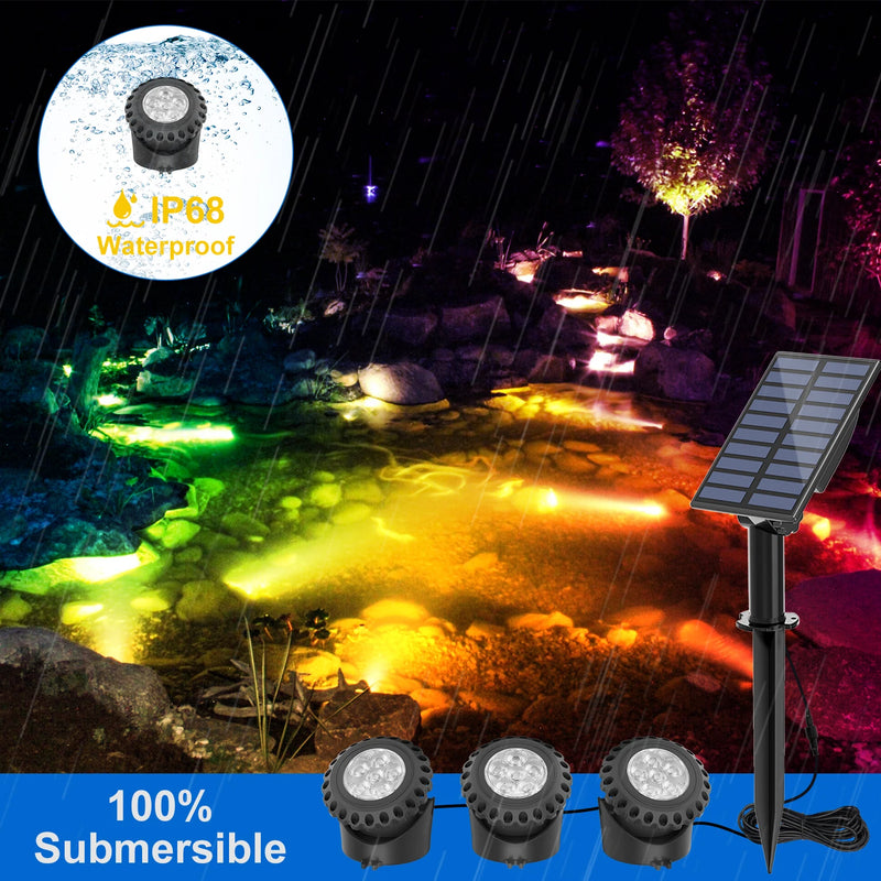 Spot solaire RGB sous-marin IP68 pour piscine et jardin