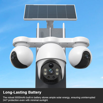 Caméra de Surveillance Solaire 3 Objectifs 4G - vue 3