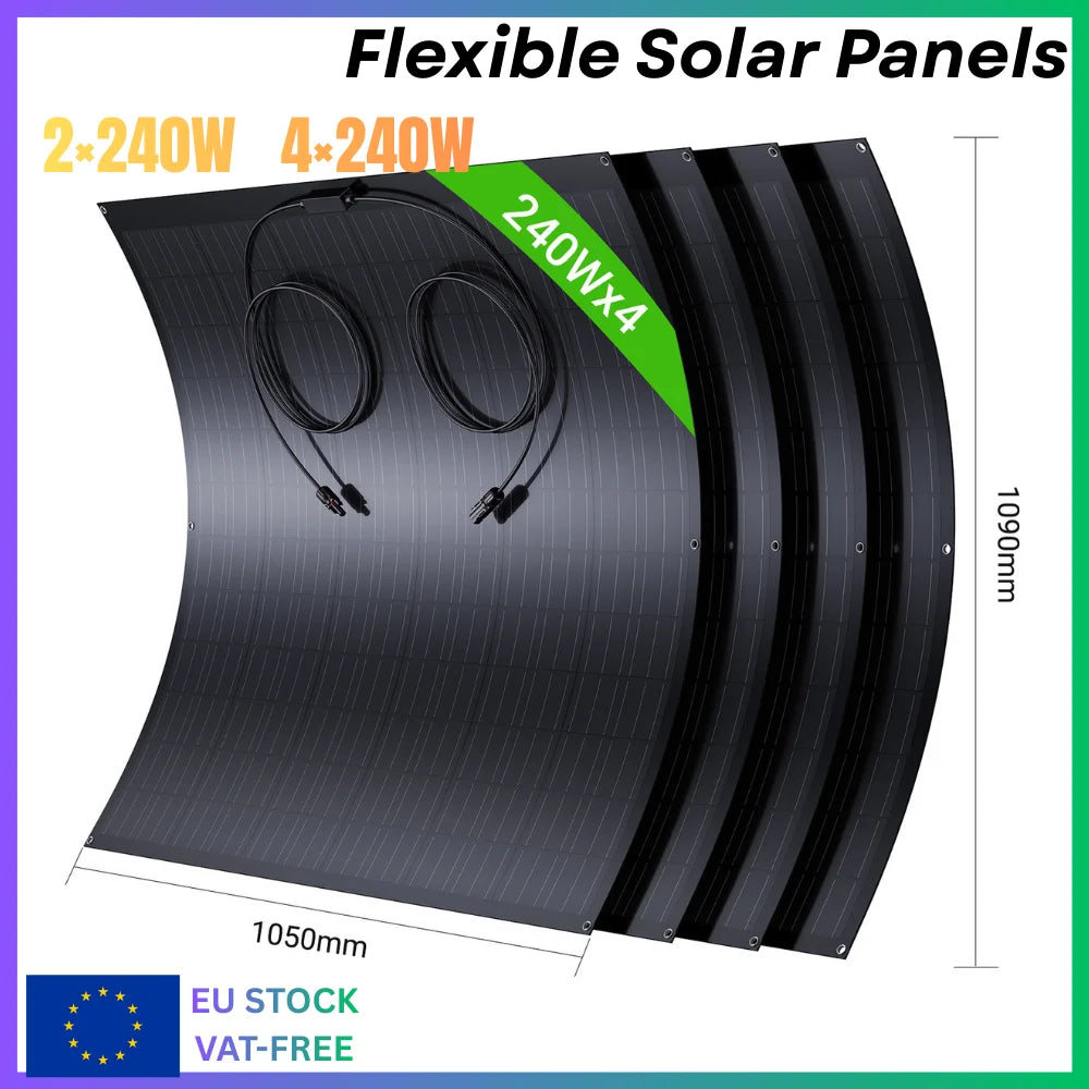 Panneau solaire flexible monocristallin léger