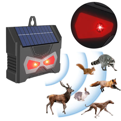 Répulsif Solaire Ultrason LED Clignotante Jardin et Ferme