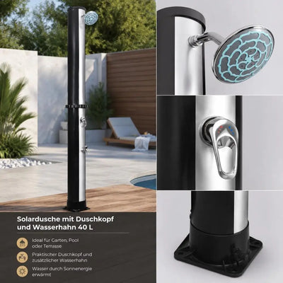 Douche Solaire de Jardin 40L Réservoir Noir