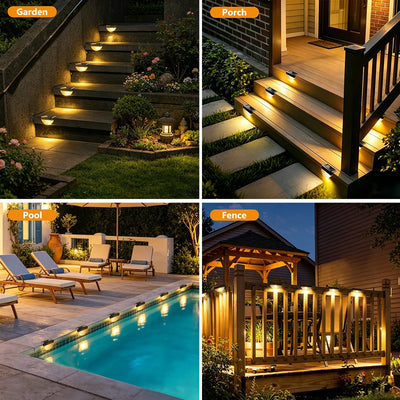 Lampe Solaire Extérieur Terrasse et Escalier - Lot de 8 ou 16