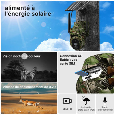 Caméra Solaire 4G Camouflage Extérieure - vue 2