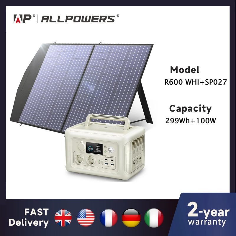 Générateur Solaire Portable 600W 299Wh UPS MPPT – prises de sortie et bornes de connexion