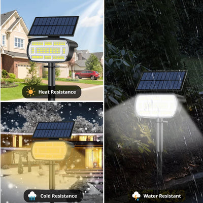 Spot Solaire Paysage 136 LED Extérieur Étanche Projecteur Jardin Allée