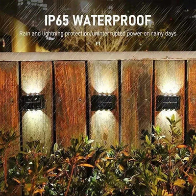 Applique Solaire Murale 12 LED Haut et Bas pour Balustrade