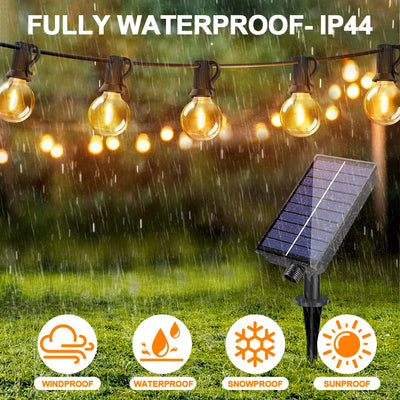 Guirlande Solaire Extérieure G40 LED Étanche Jardin Café