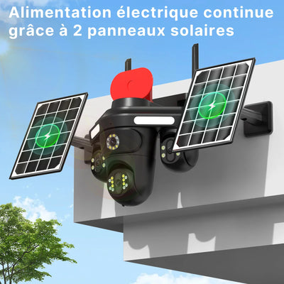 Caméra Solaire 4G 4 Objectifs Suivi IA - vue 6