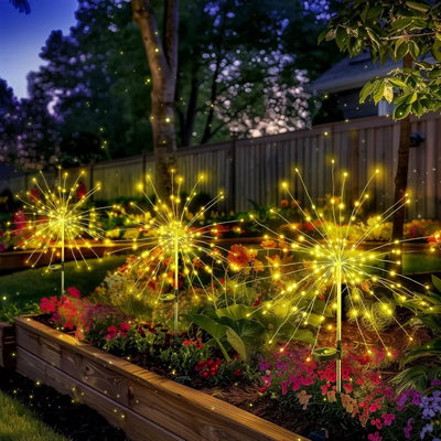 Lampe Solaire Décorative Feu d'Artifice Jardin