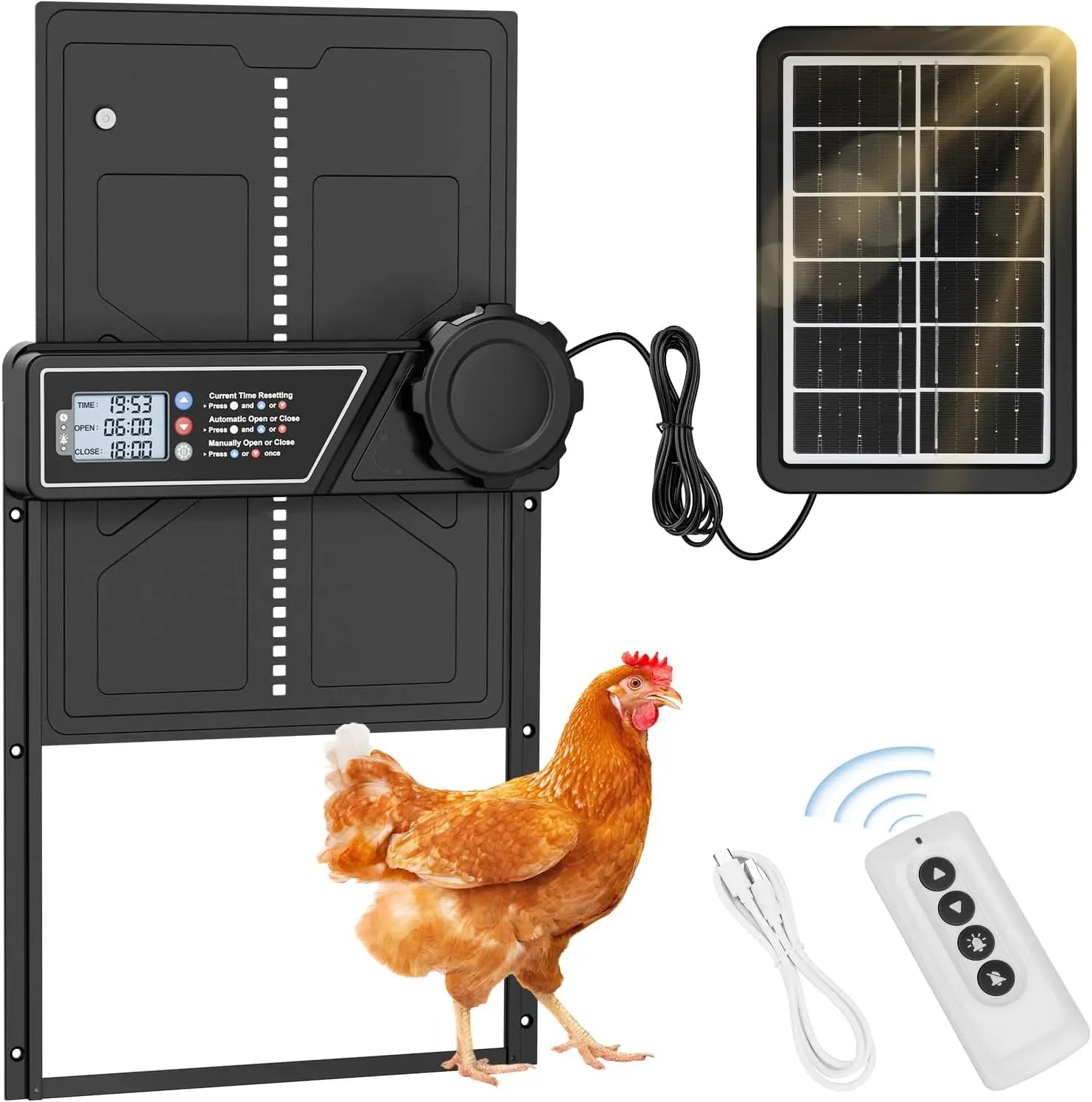 Porte Automatique de Poulailler Solaire Capteur Jour et Nuit