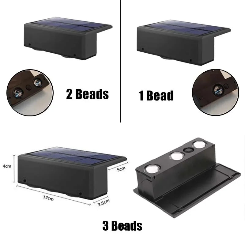 Applique solaire murale de clôture LED pour extérieur