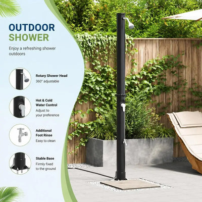 Douche Solaire Extérieure 217 cm 35 L Effet Pluie