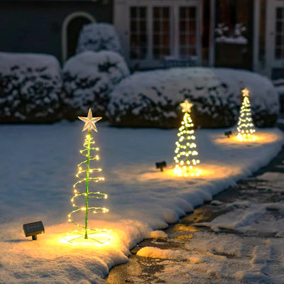 Ornement Solaire d'Arbre de Noël LED Étanche pour Jardin
