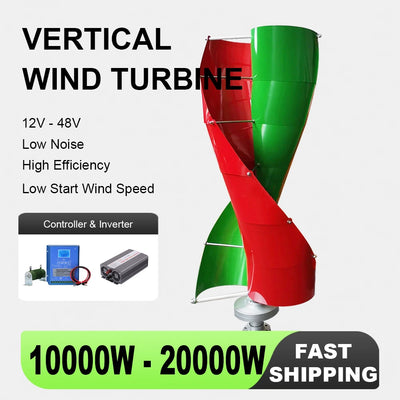 Éolienne Verticale MPPT Hybride Sortie 220V avec Onduleur