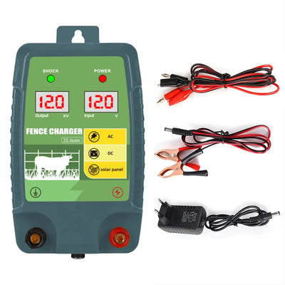 Électrificateur de Clôture Solaire 12 km Haute Tension 12V