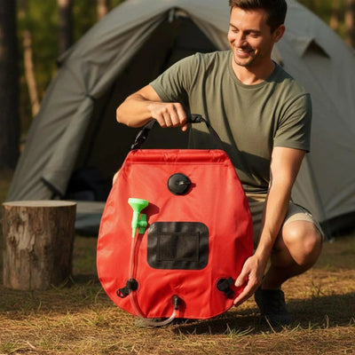 Douche Solaire Nomade Pliable avec Robinet Rotatif