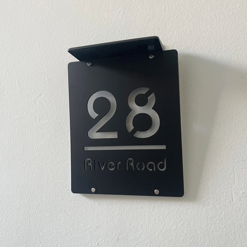 Plaque Numéro de Maison Solaire LED Étanche Murale Moderne