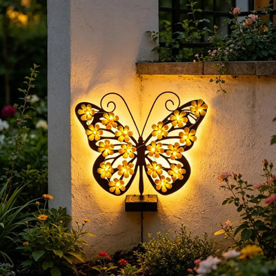 Lampe Solaire Hibou en Métal IP65 Décoration Murale