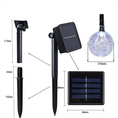 Guirlande Solaire Extérieur Boules à Bulles Goutte d'Eau LED