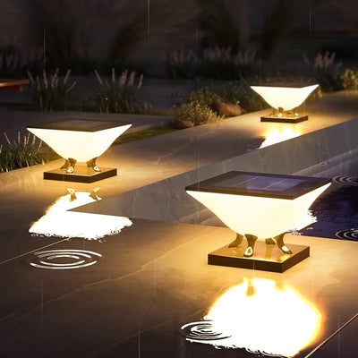 Lampe Solaire de Pilier Moderne d'Extérieur
