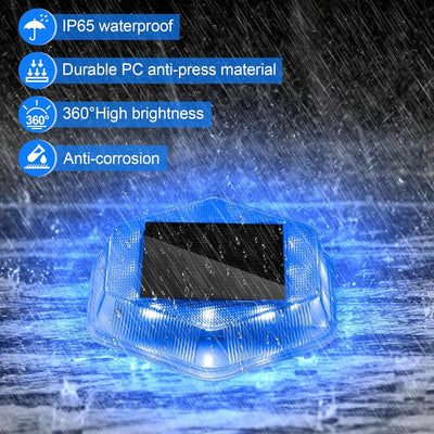 Spot Solaire Encastrable Extérieur IP65 Bleu Lot de 4
