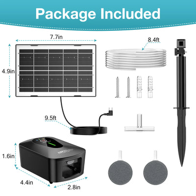 Pompe à Oxygène Solaire 4,5 W pour Bassin à Poissons