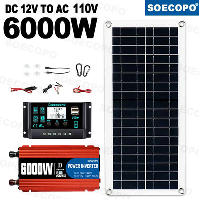 Kit Solaire Complet 6000W Onduleur Panneau 300W