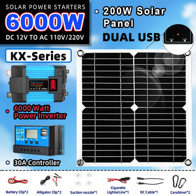 Kit Solaire Hors Réseau 6000W Panneau 200W Voiture
