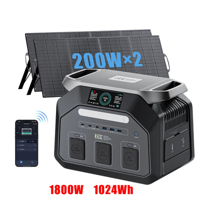 Station Électrique Portable Solaire IEE P1800 1800W 1024Wh