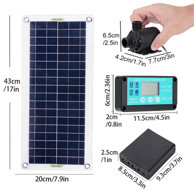 Kit Fontaine Solaire 50 W à Pompe sans Balais pour Bassin
