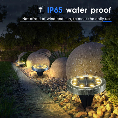 Spot Solaire LED Disque Antidérapant IP65 Jardin Patio Pelouse