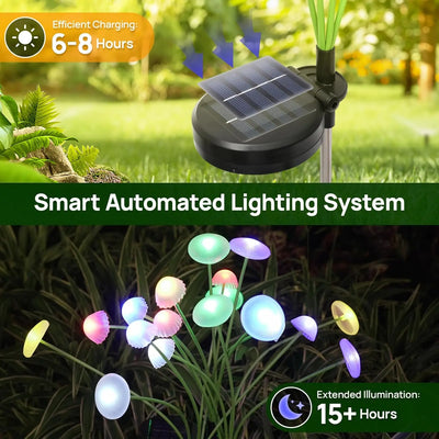 Lampe Solaire Champignon Jardin LED Double Mode Étanche