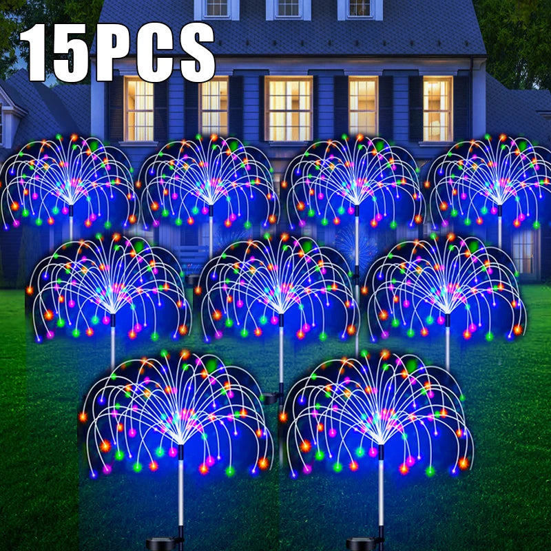 Lampe Solaire Décorative Jardin Effet Feu d'Artifice