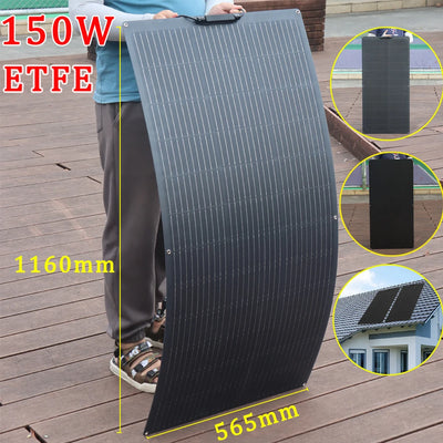 Panneau Solaire Flexible 12V ETFE et PET 95W à 400W
