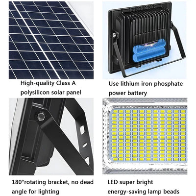 Projecteur Solaire Extérieur Réflecteur Blanc Chaud 300W