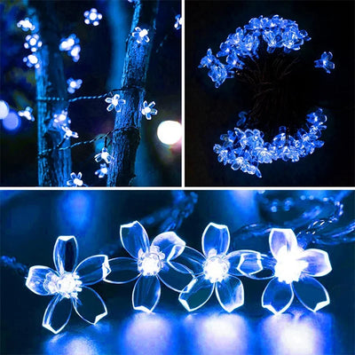 Guirlande Solaire Extérieur Fleurs de Cerisier LED Étanche