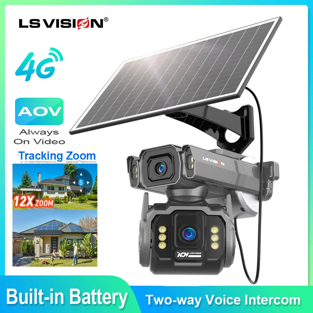 Caméra de Surveillance Solaire 8MP 4G AOV