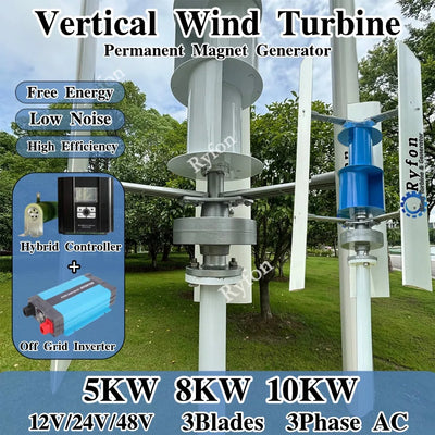 Générateur Éolien Vertical 5 kW à 10 kW Aimant Permanent