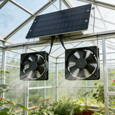Extracteur Solaire Double Ventilateur pour Serre