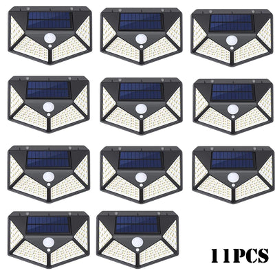 Lampe Solaire Extérieur Détecteur de Mouvement 100 LED Murale