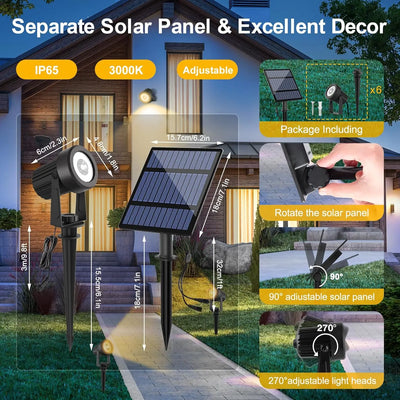 Projecteur Solaire Extérieur 1 à 6 Têtes Orientables IP65