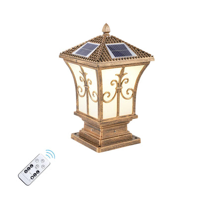 Borne Solaire de Jardin LED Étanche Bronze