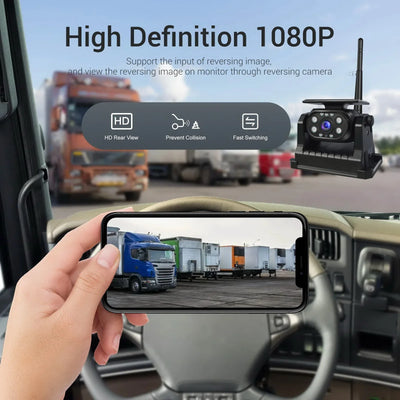 Caméra de Recul Solaire WiFi Magnétique pour Camping-Car