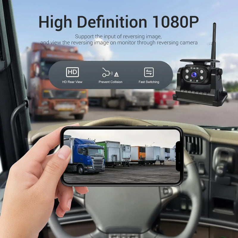 Caméra de Recul Solaire WiFi Magnétique pour Camping-Car