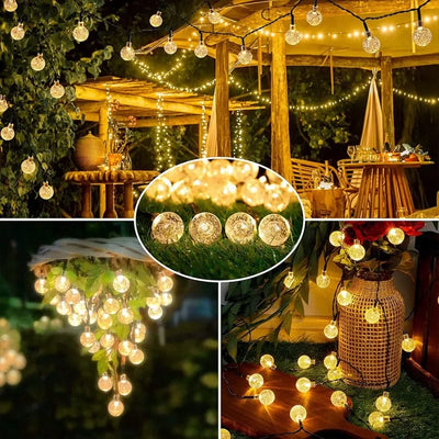Guirlande Solaire Extérieur Boules à Bulles Goutte d'Eau LED