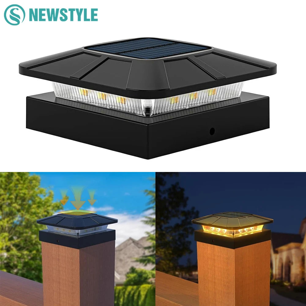 Lampe Solaire Poteau Clôture 4x4 Chapeau LED 2 Couleurs