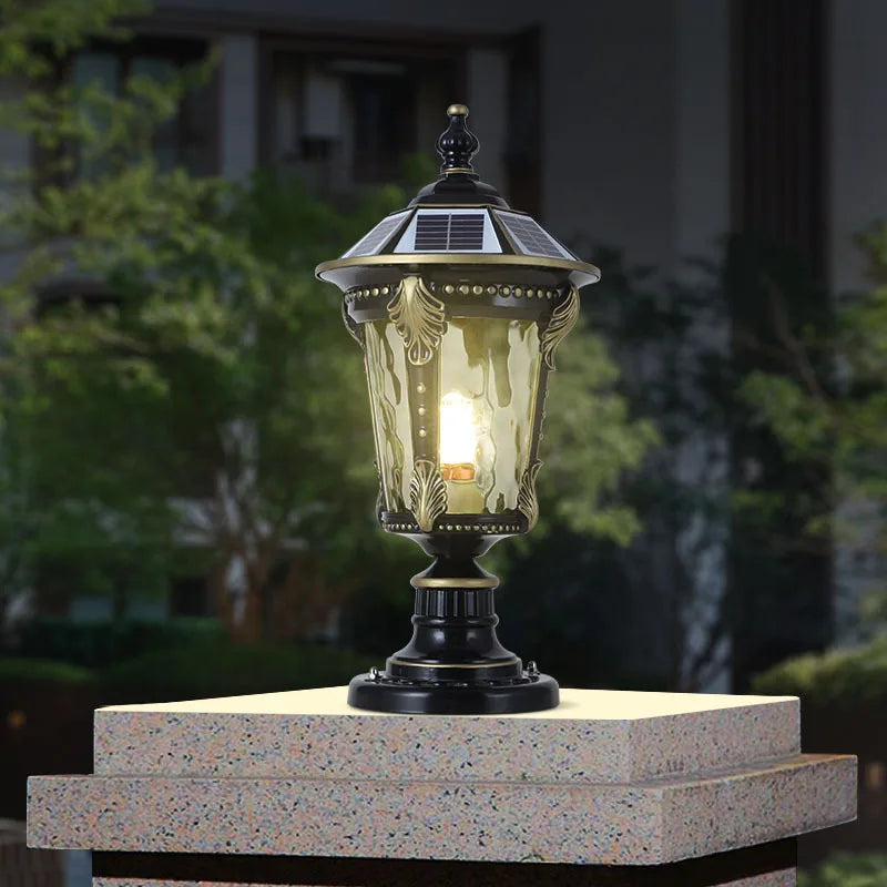 Lampe Solaire de Pilier et Poteau Extérieure