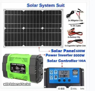 Kit Solaire Complet 8000W Panneau 600W Onduleur