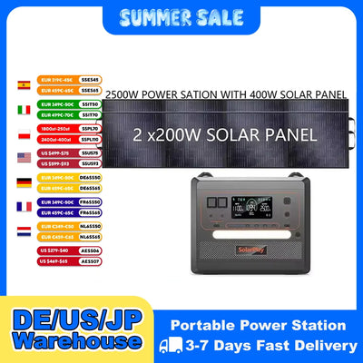 Station d'Énergie Solaire Portable 2400W